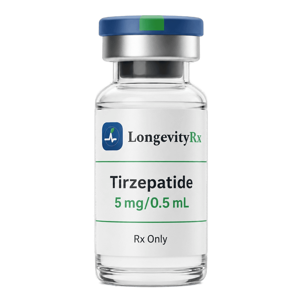 LongevityRx Tirzepatide protocol — clinical still life